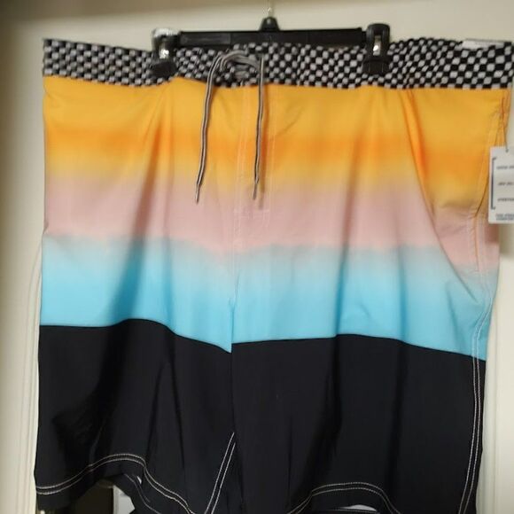 New George Multi-Colored At The Knee Swim Shorts Men's 3XL 48/50 - Picture 2 of 2